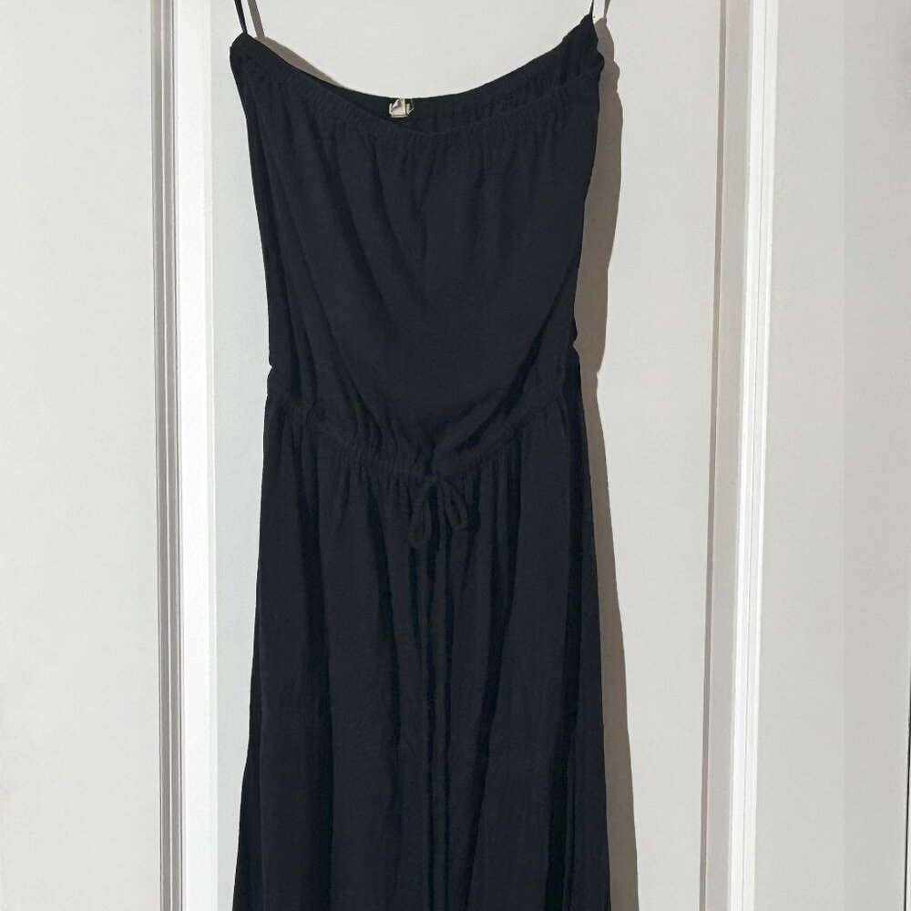 J.Crew Blue Strapless Maxi Dress with Drawstring Waist